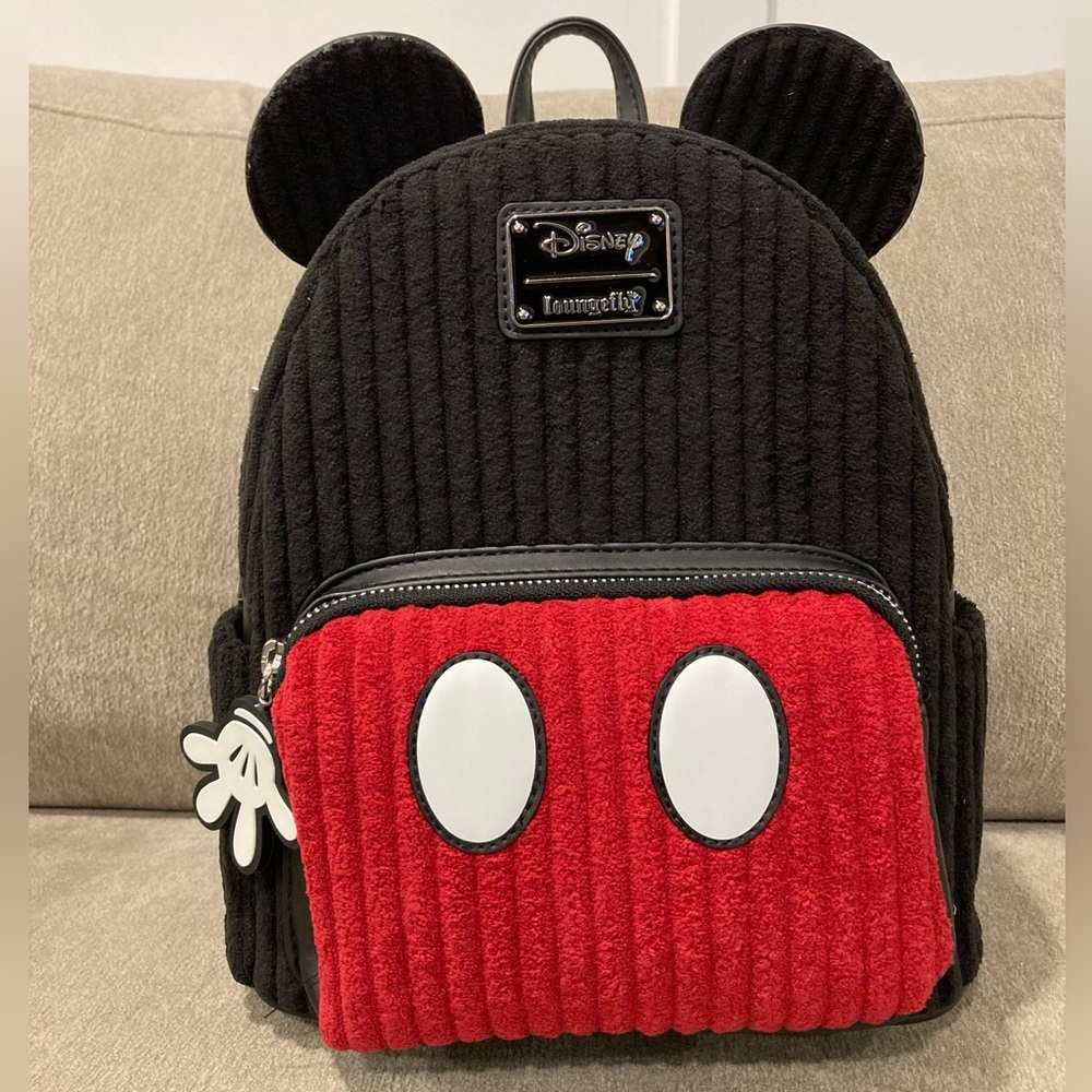 NWT Loungefly Disney Mickey Mouse Exclusive Plush Corduroy Cosplay Mini Backpack